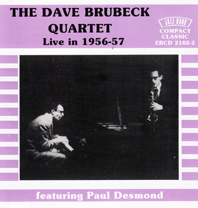 Dave Brubeck Quartet Live In 1956-1957  - CD cover 